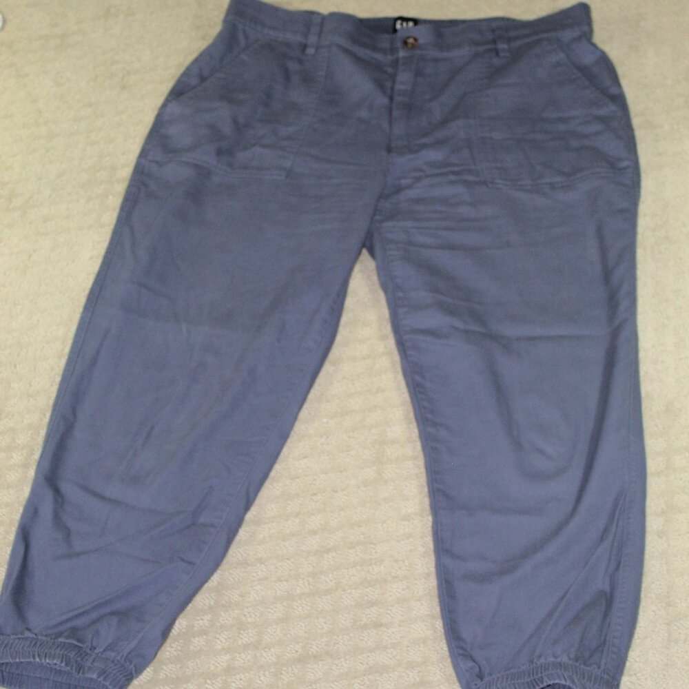 Gap Women's XL Periwinkle Blue Cotton Blend Elastic Cuffed Pants